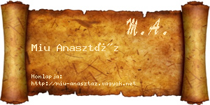 Miu Anasztáz névjegykártya